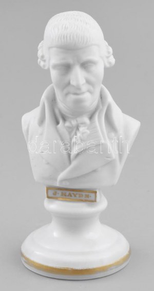 cca 1860 Kráľovská Viedeň J. Haydn büszt. Mázas és biszkvit porcelán, jelzett, kis kopással, m: 11...