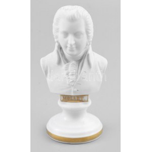 cca 1860 Kráľovský viedenský Mozart büszt. Mázas és biszkvit porcelán, jelzett, kis kopással, m: 11...