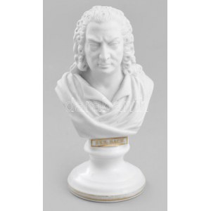 ok. 1860 Royal Vienna Seb. Bach büszt. Mázas és biszkvit porcelán, jelzett, kis kopással, m: 11...