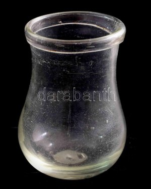 Köpölyöző üveg. cca 1800, Parád, színtelen hutaüveg, hibátlan, m : 8 cm