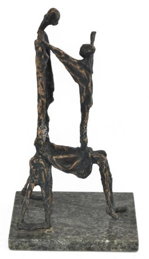 Pauer Gyula (1941 - 2012) : Anya gyermekével. 1963-1966, bronzkópia : 2005, patinázott bronz, márvány talapzaton, 36x19...