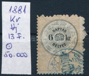 1881 Naptárbélyeg 6kr / Francobollo calendario