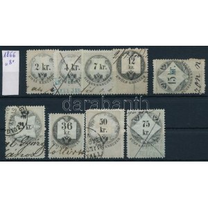 1866 9 db okmánybélyeg / fiscal stamps