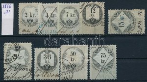1866 9 db okmánybélyeg / francobolli fiscali