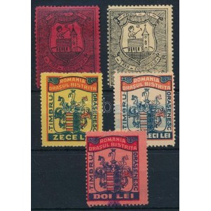 5 db román okmánybélyeg / 5 timbres fiscaux roumains