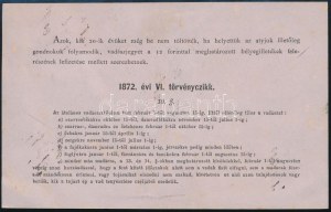 1880 Nyitra, vadászati jegy, szép állapotban / Billet de chasseur