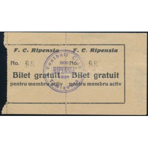 vers 1930 Temesvár, FC Ripensia román futballklub ingyenjegye a klub tagja számára / vers 1930 Timisoara...