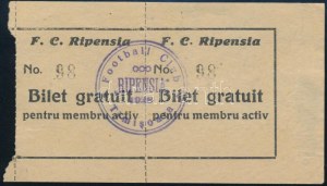 vers 1930 Temesvár, FC Ripensia román futballklub ingyenjegye a klub tagja számára / vers 1930 Timisoara...