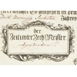 1826 Apatin (Abthausen), ács-mesterlevél, német nyelven, rézmetszet, alul díszes címerrel, sc: Zombor...