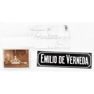 ca. 1912 Verneda Emil (Emilio de Verneda) a fiume magyar kormányzóság minisztériumi titkára fotója irodájában...