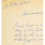 1950-1960 circa Dutka Ákos (1881-1972) költő, író saját kézzel írt, Novemberi tűnődés c. versének kézirata, aláírással...