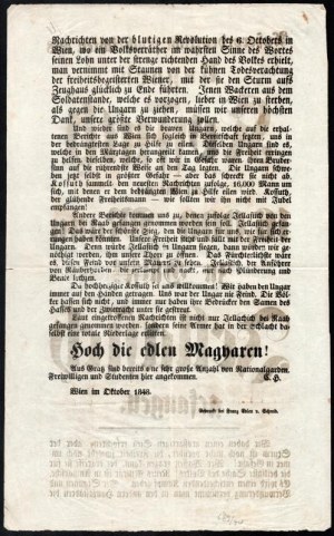 1848 Außerordentliche Nachrichten aus Ungarn. Kossuth ci ha fatto cadere con 16.000 uomini in un'isola! Jellasich è stato colpito...