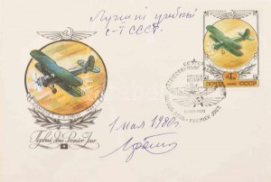 - Oleg Konsztantyinovics Antonov (1906-1984) repülőmérnök, autográf dedikálása emlékborítékon ...