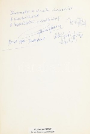 cca 1989-2004 Postakocsi Étterem (Óbuda, Fő tér 2.) vendégkönyve, az étteremben megfordult híres személyek aláírásaival ...