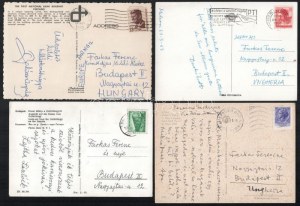 Négy képeslapon négy magyar zeneszerző autográf sorai és aláírása: Farkas Ferenc (1905-2000) kétszeres Kossuth...