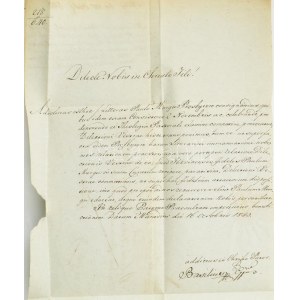 1843 dr. Erdélyi Vazul, nagváradi görög katolikus püspök által aláírt okirat / A document signed by Vazul Erdélyi...