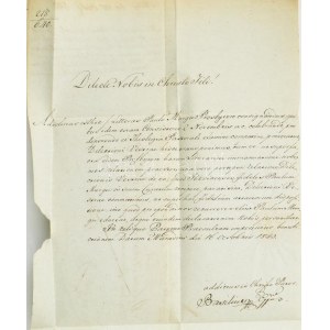 1843 dr Erdélyi Vazul, nagváradi görög katolikus püspök által aláírt okirat / Dokument podpisany przez Vazula Erdélyi...