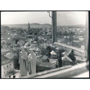 1963 Mihályi Gyula székesfehérvári fotóművész feliratozott, vintage fotóművészeti alkotása (Kilátás a veszprémi várból)....