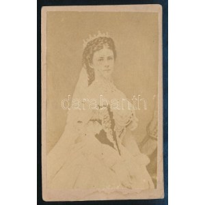 Wittelsbach Erzsébet, Sisi (1837-1898) osztrák császárné, magyar királyné fotója, 10,5×6...