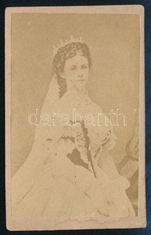 Wittelsbach Erzsébet, Sisi (1837-1898) osztrák császárné, magyar királyné fotója, 10,5×6...