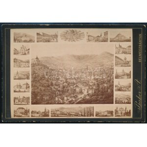 cca 1885 Selmecbánya tabló fotó, mozaik vizitkártya fotó Bokor Lajos műterméből. 17x11 cm ...