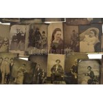 Vers 1880-1910 Ferrotípia tétel : portrék (hölgyek, urak, gyerekek), családi képek, automobilos csoportkép, stb...