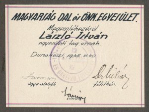 1935 Dunakeszi, Magyarság Dal és Önk. Les photos de ce site ont été réalisées à l'aide d'un appareil photo de 20 db et d'une caméra...