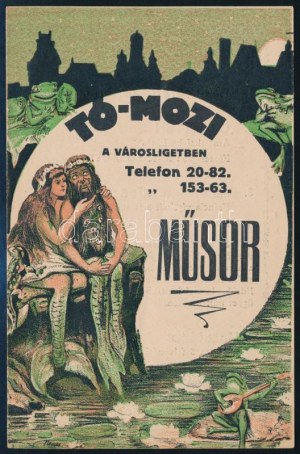 ca. 1922 Tó-Mozi a Városligetben. Műsor. Szecessziós címlappal illusztrált prospektus. Bp., Thália-ny....