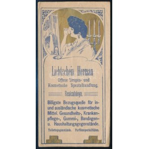 Lichtschein Herman kozmetikai üzletének szecessziós számolócédulája, Resicabánya
