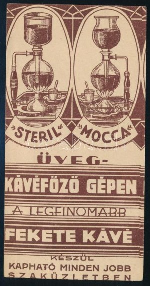 1920 circa Steril Mocca kávé számolócédula