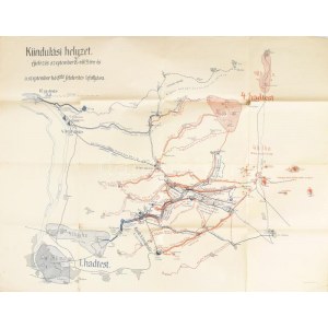 cca 1916 Katonai hadmozdulati térkép - Kiindulási helyzet, éjjelezés szeptember 8-ról 9-re és a szeptembr hó 8...