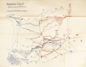 ok. 1916 Katonai hadmozdulati térkép - Kiindulási helyzet, éjjelezés szeptember 8-ról 9-re és a szeptembr hó 8...