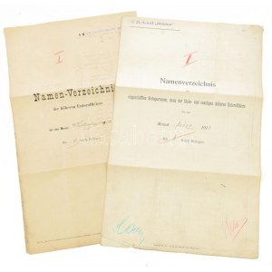 1902, 1913 Az S.M.S. Bellona két kimutatása az 1902 Szeptemberében és 1913 márciusában fedélzetre lépett személyekről...