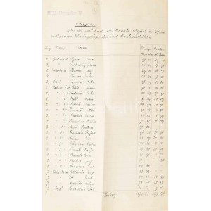 1917 S.M. Dampfer V. osztrák magyar szállító hadihajó kifizetett bérek listája. Hajópecséttel. / Quattro scritte a mano...