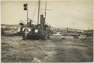 1900 Az Osztrák-magyar haditengerészet S.M.S. Panther hadihajója Triestben fotó 14x9 cm / k.u.k. navy S.M.S....