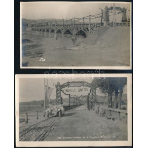 1915 A Wisłoka folyón (Lengyelország) épített osztrák-magyar híd, Feldmarschall Erzherzog Friedrich Brücke ...