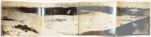 1917 K.u.k. panorámafelvétel az olasz Alpokban levő Asiago-fennsíkról a különböző objektumok elhelyezkedési méretével...