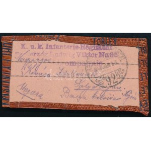 1916 Törley pezsgősüveg fólián küldött tábori levél ...