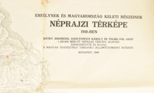 1940 Erdélynek és Magyarország keleti részeinek néprajzi térképe 1910-ben, 1:500 000...