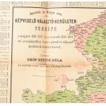 Ausztriai és Magyar országi Képviselő- Választó- Kerületek-térképe. Tervezte: Gróf Kreith Béla (Bécs, 1885...