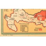 Magyarország térképe az elszakított területekkel. Propaganda, kartonlapra nyomtatva...