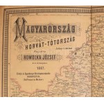 Magyarország Horvát-Tótország térképe Budapest, 1887, Eggenberger. (Hoffmann és Molnár). Kőke Frigyes kőnyomdája, Bécs...