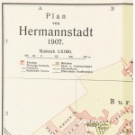 Plan de Hermannstadt 1907, 1:8 000, Hrsg. von de Section Hermannstadt des Siebenbürgischen Karpathen-Vereines. Wien...