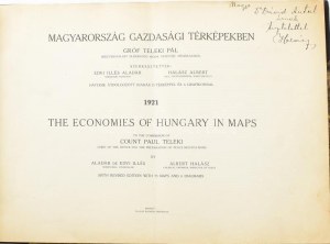 1921 Magyarország gazdasági térképekben. Hospodářství Maďarska na mapách...