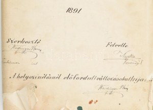 1891 Sajószentpéter nagyközség Kisfalud pusztával felvételi előrajzai tartalmazza Töltésre járó...