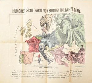 1870 Humoristische Karte von Europa im Jahre 1870.[Európa gúnytérképe a porosz...