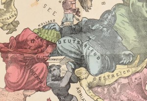 1870 Humoristische Karte von Europa im Jahre 1870.[Európa gúnytérképe a porosz...