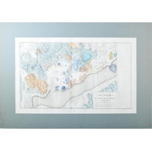 Carte géologique des bords de Lac Balaton - (A Balaton színezett, rézmetszetes geológiai térképe 1813-ból....