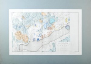 Carte géologique des bords de Lac Balaton - (A Balaton színezett, rézmetszetes geológiai térképe 1813-ból....