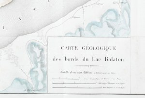 Géologische Karte der Ufer des Plattensees - (A Balaton színezett, rézmetszetes geológiai térképe 1813-ból....